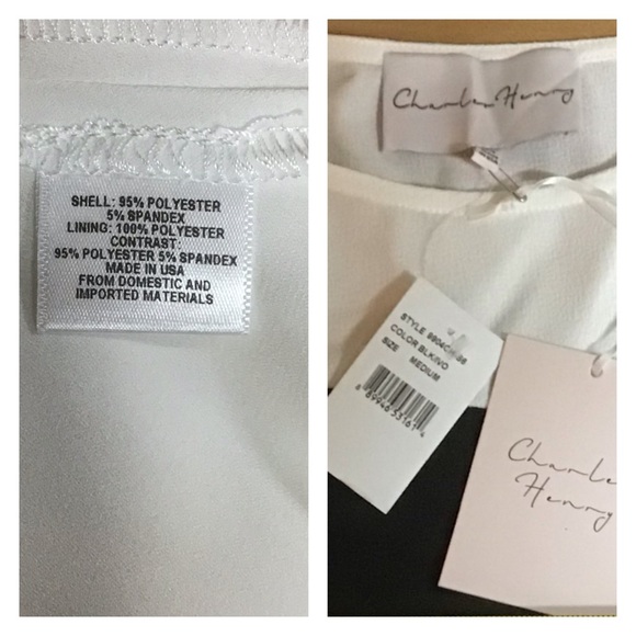 CHARLES HENRY Black & White Color Block Dress Sz M - Picture 6 of 8